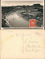 Ansichtskarte Rathen Luftbild Dampfer Fähre Lilienstein 1932 Walter Hahn:3203 - Rathen