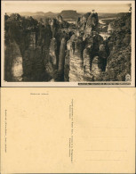 Ansichtskarte Rathen Basteibrücke - Sächsische Schweiz 1931 Walter Hahn:3206 - Rathen