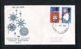 "GROSSBRITANIEN" 1966, Mi. 442/443 "Weihnachten" FDC (A0168) - 1952-1971 Em. Prédécimales