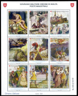 SMOM Order Of Malta 2021 Masterpieces Of Literature In Art Set Of 9 Stamps In Block / Sheetlet MNH - Religione
