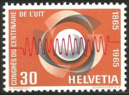 842 Suisse 1965 IUT UIT Telecommunications MNH ** Neuf SC (SUI-176) - Télécom