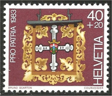 842 Suisse 1983 Cross Hotel Croix Sachseln Metal Sign MNH ** Neuf SC (SUI-144) - Minerals