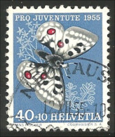 842 Suisse 1955 Semi-postal Pro Juventute Papillon Butterfly Schmetterling Farfala Mariposa (SUI-95) - Vlinders