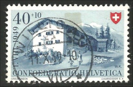 842 Suisse 1949 Semi-postal Prattigau Aminici Invisible Devant Thin Not Visible From Front (SUI-88) - Oblitérés