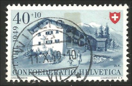 842 Suisse 1949 Semi-postal Prattigau Aminici Invisible Devant Thin Not Visible From Front (SUI-88) - Gebraucht