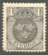 840 Sweden 1910 1o Black Noir MH * Neuf (SWE-469) - Nuovi