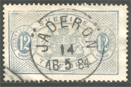 840 Sweden 1881 12o Blue Bleu Perf 13 Official JADERO (SWE-470) - Dienstzegels