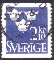 840 Sweden 1954 Trois Couronnes Three Crowns 2kr10 Bleu (SWE-404) - Gebraucht