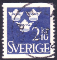 840 Sweden 1954 Trois Couronnes Three Crowns 2kr10 Bleu (SWE-402) - Gebraucht