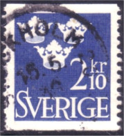 840 Sweden 1954 Trois Couronnes Three Crowns 2kr10 Bleu (SWE-403) - Usati