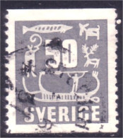 840 Sweden 1954 Rock Carvings Gravure Pierre 50o Gris Grey (SWE-393) - Oblitérés