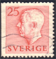 840 Sweden 1952 Gustav VI Adolph 25o Rose (SWE-365) - Gebruikt