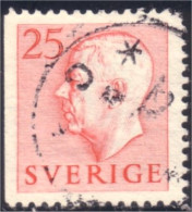 840 Sweden 1952 Gustav VI Adolph 25o Rose (SWE-364) - Usados