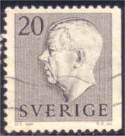 840 Sweden 1952 Gustav VI Adolph 20o Gris Grey (SWE-356) - Oblitérés