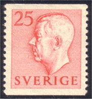 840 Sweden 1952 Gustav VI Adolph 25o Rose MH * Neuf (SWE-349) - Nuovi