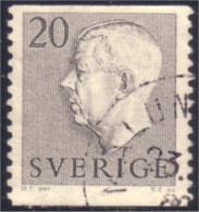 840 Sweden 1952 Gustav VI Adolph 20o Gris Grey (SWE-341) - Gebruikt