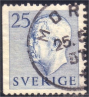 840 Sweden 1954 Gustav VI Adolph 25o Bleu (SWE-336) - Oblitérés