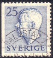 840 Sweden 1954 Gustav VI Adolph 25o Bleu (SWE-338) - Used Stamps