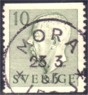 840 Sweden 1951 Gustav VI Adolph 10o Vert Green (SWE-317) - Usati