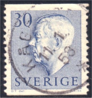 840 Sweden 1951 Gustav VI Adolph 30o Bleu (SWE-320) - Used Stamps