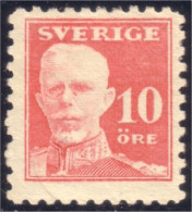 840 Sweden Roi King Gustaf V 10c Rose Neuf Sans Gomme NO GUM (SWE-130) - Unused Stamps