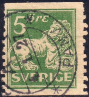 840 Sweden Lion Arms 5o Vert Green (SWE-96) - Used Stamps