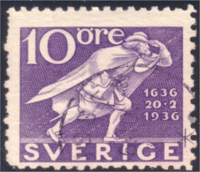 840 Sweden 10o Violet Runner (SWE-28) - Used Stamps