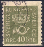 840 Sweden 40o Olive Green (SWE-21) - Used Stamps