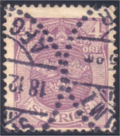 840 Sweden 4o Violet (SWE-20) - Used Stamps