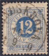 840 Sweden 12o Blue Perf 13 (SWE-9) - Used Stamps