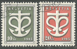 842 Suisse 1945 Symbol Faith Love  Hope Foi Espoir Amour (SUI-283) - Oblitérés