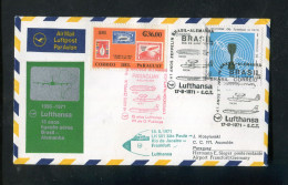 "LUFTHANSA-JUBILAEUMSFLUGBRIEF" 1971, Ex Brasilien/Paraguay (A0171) - Andere (Lucht)