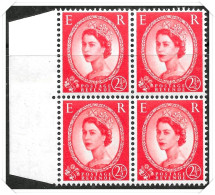 QEII Pre Decimal Wilding Definitive 2 1/2d Block Of 4 Unmounted Mint Hrd2a - Ungebraucht