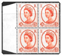 QEII Pre Decimal Wilding Definitive 4 1/2d Block Of 4 Unmounted Mint Hrd2a - Unused Stamps