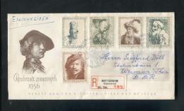 "NIEDERLANDE" 1956, Mi. 672-676 "Rembrandt" FDC (befoertdert Per Einschreiben) (A0177) - FDC