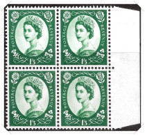 QEII Pre Decimal Wilding Definitive 1/3d Block Of 4 Unmounted Mint Hrd2a - Neufs