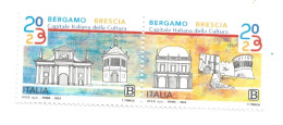 (REPUBBLICA ITALIANA) 2023, BERGAMO, BRESCIA, CAPITALE ITALIANA DELLA CULTURA - Dittico Nuovo MNH* - 2021-...: Mint/hinged