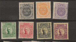 1911 MH Sweden Mi 57-63 Watermark Crown - Neufs