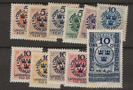 1916 MH Sweden Mi 86-96 - Nuevos