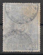 1896 Prussia Preußen Stempelmarke Revenue Tax - 3 Mark Used Stamp - Sonstige & Ohne Zuordnung