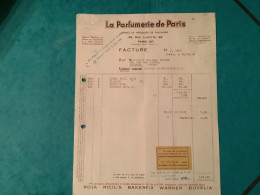 75/ Fact La Parfumerie De Paris 9eme 1941 - Chemist's (drugstore) & Perfumery