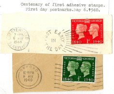 KGVI 1940 Centenary First Day Postmark Used Hrd2a - Oblitérés