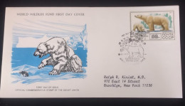 EL)1977 RUSSIA, WORLD WILDLIFE FUND, WWF, FAUNA, POLAR BEAR, CIRCULATED TO NEW YORK - USA, FDC - Unused Stamps