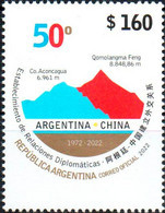 Argentina 2022 ** Establishment Of Diplomatic Relations With China. Mountains: Aconcagua & Qomolangma Feng - Neufs