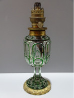 -RARE LAMPE A PETROLE CRISTAL Taillé BACCARAT Ou ST LOUIS XIXe E - Luminaires & Lustres