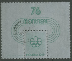 Polen 1975 Olympia Sommerspiele Montreal'76 Block 61 Gestempelt (C93287) - Blocks & Kleinbögen