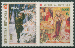 Kroatien 1993 Weihnachten Gemälde Fresko 261/62 Postfrisch - Croatie
