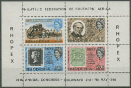 Rhodesien 1966 RHOPEX Block 1 (C, Rand Links Ungezähnt) Postfrisch (C40208) - Rhodésie (1964-1980)