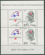 Polen 1989 PHILEXFRANCE Französiche Revolution Block 108 Gestempelt (C62902) - Blocks & Sheetlets & Panes