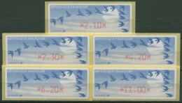 Frankreich ATM 1990 Vogelzug Satz 5 Werte ATM 11.1 B S Postfrisch - 1985 Papier « Carrier »